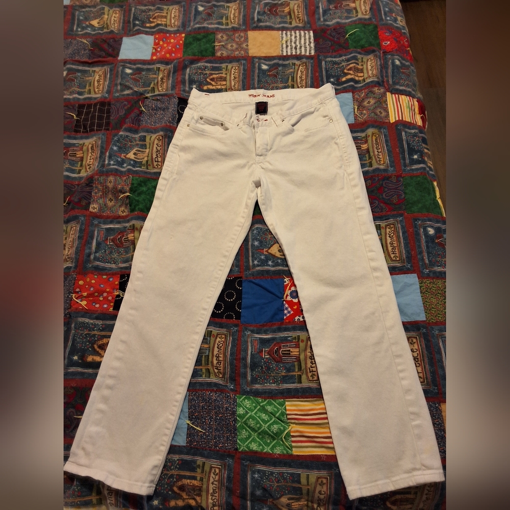 Worn(Brand) White Straight Leg Jeans
